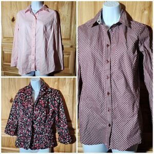 Women’s Small 3‑Piece Bundle – Blazer + Button Down Tops Dressy Mix